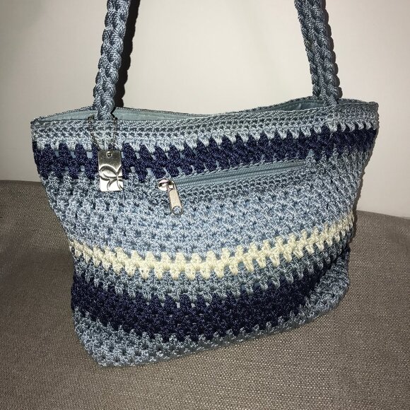 Vintage Lina Woven Knit Multi-Striped Bag, Tote - Picture 2 of 16